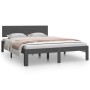 Estructura de cama madera maciza gris King Size 150x200 cm de vidaXL, Camas y somieres - Ref: Foro24-810502, Precio: 152,01 €...