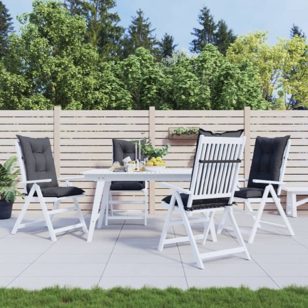 Gartenstuhlkissen mit hoher Rückenlehne, 4 Stück, schwarzer Stoff, 120 x 50 x 7 cm von vidaXL, Kissen für Stühle und Sofas - ...