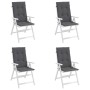 Garden chair cushion high backrest 4 pcs gray fabric 120x50x3 cm by vidaXL, Cushions for chairs and sofas - Ref: Foro24-43178...