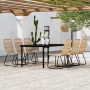 7-teiliges Eichenfarbenes Esszimmer-Set für den Garten von vidaXL, Gartensets - Ref: Foro24-3099165, Preis: 968,45 €, Rabatt: %