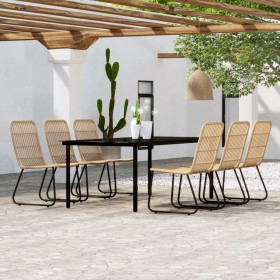 Garden dining set, 7 pieces, oak color by vidaXL, Garden sets - Ref: Foro24-3099165, Price: 970,99 €, Discount: %