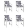 Garden chair cushion low backrest 4 pcs gray plaid fabric by vidaXL, Cushions for chairs and sofas - Ref: Foro24-314321, Pric...