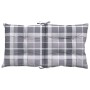 Garden chair cushion low backrest 4 pcs gray plaid fabric by vidaXL, Cushions for chairs and sofas - Ref: Foro24-314321, Pric...