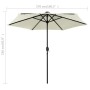 Parasol with LED lights and sand white aluminum pole 270 cm by vidaXL, Umbrellas - Ref: Foro24-47353, Price: 88,94 €, Discoun...