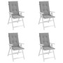 High back garden chair cushion 4 pcs gray fabric 120x50x3 cm by vidaXL, Cushions for chairs and sofas - Ref: Foro24-43180, Pr...