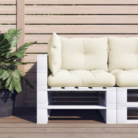 Cushions for pallet sofa 3 units cream fabric by vidaXL, Cushions for chairs and sofas - Ref: Foro24-47475, Price: 48,25 €, D...