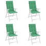 Garden chair cushion high backrest 4 pcs green fabric 120x50x3cm by vidaXL, Cushions for chairs and sofas - Ref: Foro24-43186...