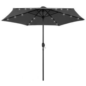 Umbrella with LED lights, anthracite aluminum pole, 270 cm. by vidaXL, Umbrellas - Ref: Foro24-47354, Price: 84,03 €, Discoun...