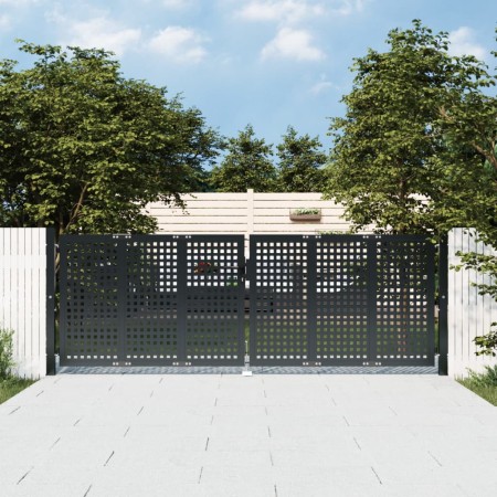 Anthracite gray steel garden gate 300x150 cm by vidaXL, garden gates - Ref: Foro24-154566, Price: 434,99 €, Discount: %