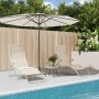 Folding sun lounger 2 units, made of steel with cream coating textile. by vidaXL, Loungers - Ref: Foro24-312476, Price: 146,0...