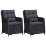 Garden chairs with cushions 2 units black synthetic rattan by vidaXL, Garden chairs - Ref: Foro24-46548, Price: 306,00 €, Dis...