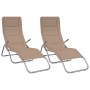 Folding lounger 2 pcs textilene steel with taupe coating by vidaXL, Loungers - Ref: Foro24-312477, Price: 125,99 €, Discount: %