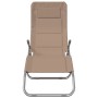 Tumbona plegable 2 uds textilene acero con recubrimiento taupe de vidaXL, Tumbonas - Ref: Foro24-312477, Precio: 119,16 €, De...