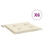 Cojines de silla de jardín 6 uds tela Oxford crema 50x50x3 cm de vidaXL, Cojines para sillas y sofás - Ref: Foro24-314043, Pr...