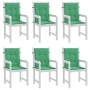 Cojín silla jardín respaldo bajo 6 uds tela Oxford verde de vidaXL, Cojines para sillas y sofás - Ref: Foro24-314136, Precio:...