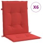 Cojín silla jardín respaldo bajo 6 uds tela Oxford rojo de vidaXL, Cojines para sillas y sofás - Ref: Foro24-314137, Precio: ...