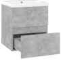 Mueble con lavabo aglomerado gris hormigón de vidaXL, Tocadores de baño - Ref: Foro24-3071535, Precio: 125,99 €, Descuento: %