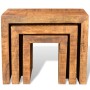 Set of 3 stackable solid mango wood tables by vidaXL, Side tables - Ref: Foro24-241130, Price: 128,09 €, Discount: %