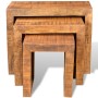 Set of 3 stackable solid mango wood tables by vidaXL, Side tables - Ref: Foro24-241130, Price: 128,09 €, Discount: %