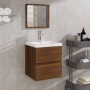 Vanity cabinet with sink and brown oak mirror by vidaXL, bathroom vanities - Ref: Foro24-3114178, Price: 116,99 €, Discount: %