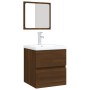 Vanity cabinet with sink and brown oak mirror by vidaXL, bathroom vanities - Ref: Foro24-3114178, Price: 116,99 €, Discount: %