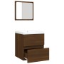 Vanity cabinet with sink and brown oak mirror by vidaXL, bathroom vanities - Ref: Foro24-3114178, Price: 116,99 €, Discount: %