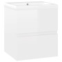 Mueble con lavabo madera de ingeniería blanco brillante de vidaXL, Tocadores de baño - Ref: Foro24-3071537, Precio: 126,99 €,...