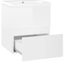 Mueble con lavabo madera de ingeniería blanco brillante de vidaXL, Tocadores de baño - Ref: Foro24-3071537, Precio: 126,99 €,...