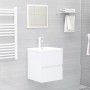 Mueble con lavabo madera de ingeniería blanco brillante de vidaXL, Tocadores de baño - Ref: Foro24-3071537, Precio: 126,99 €,...