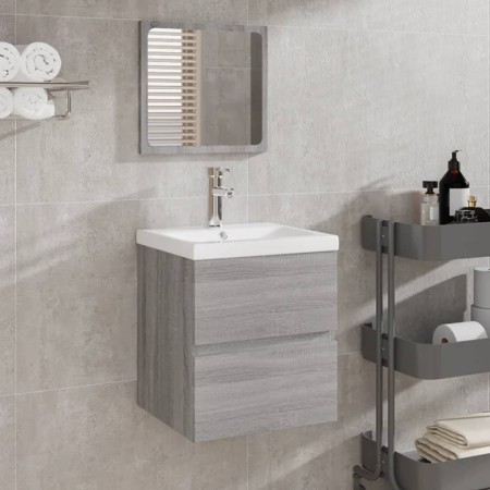 Vanity cabinet with sink and mirror sonoma gray by vidaXL, bathroom vanities - Ref: Foro24-3114177, Price: 139,44 €, Discount: %