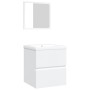 Armario de lavabo con lavamanos y espejo blanco de vidaXL, Tocadores de baño - Ref: Foro24-3114171, Precio: 151,09 €, Descuen...