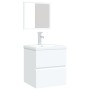 Armario de lavabo con lavamanos y espejo blanco de vidaXL, Tocadores de baño - Ref: Foro24-3114171, Precio: 151,09 €, Descuen...