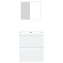 Armario de lavabo con lavamanos y espejo blanco de vidaXL, Tocadores de baño - Ref: Foro24-3114171, Precio: 151,09 €, Descuen...