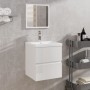 Armario de lavabo con lavamanos y espejo blanco brillante de vidaXL, Tocadores de baño - Ref: Foro24-3114175, Precio: 146,99 ...