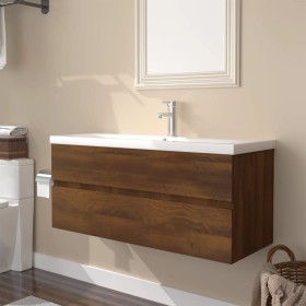 Bathroom furniture with plywood sink in brown oak. by vidaXL, bathroom vanities - Ref: Foro24-3152887, Price: 289,59 €, Disco...