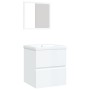 Armario de lavabo con lavamanos y espejo blanco brillante de vidaXL, Tocadores de baño - Ref: Foro24-3114175, Precio: 146,99 ...