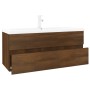 Mueble de baño con lavabo madera contrachapada marrón roble de vidaXL, Tocadores de baño - Ref: Foro24-3152887, Precio: 289,5...