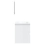 Armario de lavabo con lavamanos y espejo blanco brillante de vidaXL, Tocadores de baño - Ref: Foro24-3114175, Precio: 146,99 ...