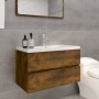 Mueble de baño con lavabo madera contrachapada roble ahumado de vidaXL, Tocadores de baño - Ref: Foro24-3120342, Precio: 208,...