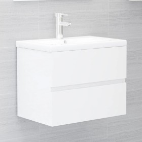 Mueble con lavabo madera de ingeniería blanco brillo de vidaXL, Tocadores de baño - Ref: Foro24-3071546, Precio: 172,61 €, De...