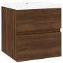 Oak brown plywood bathroom cabinet with sink by vidaXL, bathroom vanities - Ref: Foro24-3152860, Price: 124,29 €, Discount: %