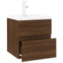 Oak brown plywood bathroom cabinet with sink by vidaXL, bathroom vanities - Ref: Foro24-3152860, Price: 124,29 €, Discount: %