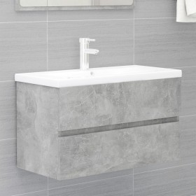 Mueble con lavabo madera de ingeniería gris hormigón de vidaXL, Tocadores de baño - Ref: Foro24-3071553, Precio: 193,29 €, De...