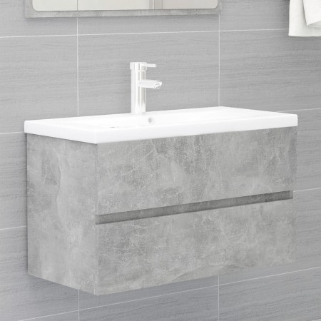 Mueble con lavabo madera de ingeniería gris hormigón de vidaXL, Tocadores de baño - Ref: Foro24-3071553, Precio: 193,84 €, De...