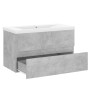 Mueble con lavabo madera de ingeniería gris hormigón de vidaXL, Tocadores de baño - Ref: Foro24-3071553, Precio: 193,84 €, De...