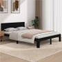 Estructura de cama doble madera maciza negra 135x190 cm de vidaXL, Camas y somieres - Ref: Foro24-810474, Precio: 180,79 €, D...