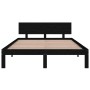 Estructura de cama doble madera maciza negra 135x190 cm de vidaXL, Camas y somieres - Ref: Foro24-810474, Precio: 180,79 €, D...