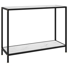 White tempered glass console table 100x35x75 cm by vidaXL, Side tables - Ref: Foro24-322837, Price: 74,99 €, Discount: %