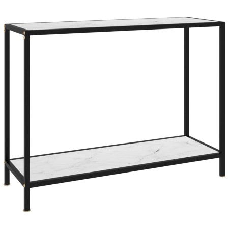 White tempered glass console table 100x35x75 cm by vidaXL, Side tables - Ref: Foro24-322837, Price: 74,14 €, Discount: %