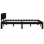 Estructura de cama doble madera maciza negra 135x190 cm de vidaXL, Camas y somieres - Ref: Foro24-810474, Precio: 180,79 €, D...